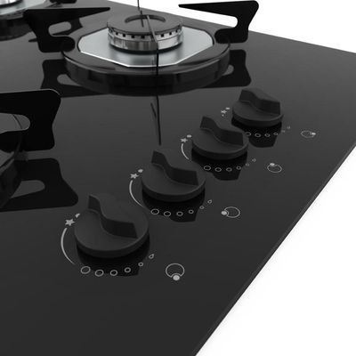 Cooktop Nardelli à Gás Ndl 4b Vidro Preto Flange Inox Preto Bivolt