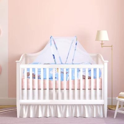Berco Mosquiteiro Cama Bebe Colchonete Tenda Portatil Travesseiro Cercadinho Dobravel Colchao Almofada Fofo Azul