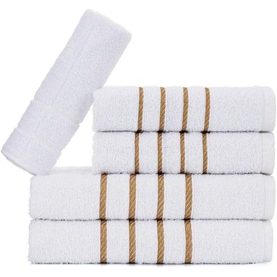 Jogo 5pçs 2 Banho + 2 Rosto + 1 Tapete P/Banheiro 100% Algodão Alta Absorção - Branco