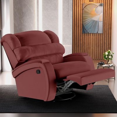 Poltrona do Papai Sala de Cinema Reclinável Kylie Glider Manual Giratória Massagem USB PU Vermelho G23
