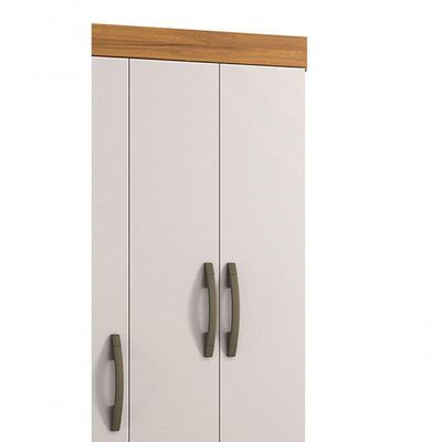 Guarda-roupa 3 Portas Nazta Freijó Com Off White - Moveisaqui
