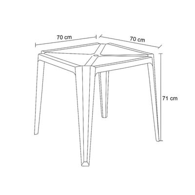 Mesa Plástica Empilhável Bar Branca 70x70x71 Cm Pisani