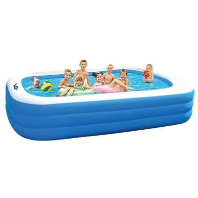 Piscina Inflável Retangular Azul 540 Litros 180 Cm Pvc Com Bomba Vg+