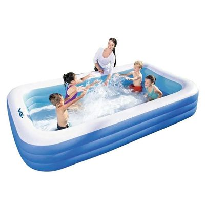 Piscina Inflável Retangular Azul 540 Litros Pvc Vg+