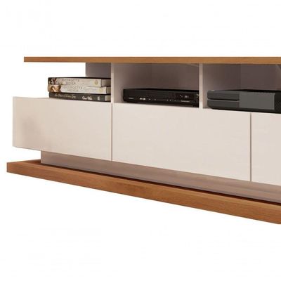 Rack Para Tv Vivare Off White Com Freijó - Germai Móveis