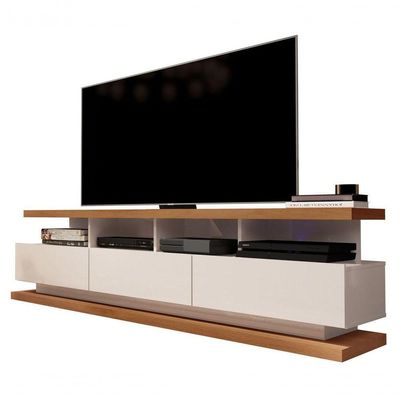 Rack Para Tv Vivare Off White Com Freijó - Germai Móveis