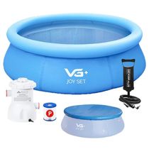 Piscina Inflável Joy Set 2490 L Circular 240 Cm Com Filtro Capa Bomba Vg Plus 220v