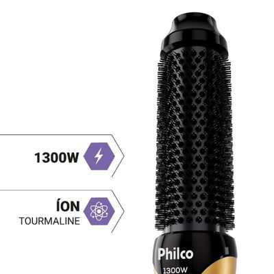 Escova Secadora Philco Íons Tourmaline 1300W Bivolt PES33A Bivolt