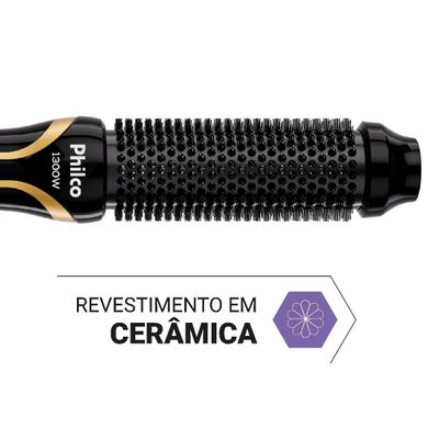 Escova Secadora Philco Íons Tourmaline 1300W Bivolt PES33A Bivolt