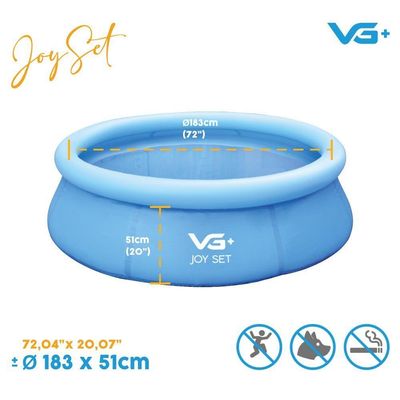 Piscina Inflável Joy Set 1000l Circular 183cm Com Bomba Forro Vg Plus