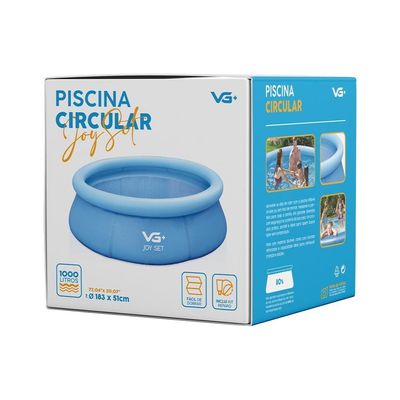 Piscina Inflável Joy Set 1000l Circular 183cm Com Bomba Forro Vg Plus