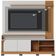 Estante Painel Para TV 75 Pol 182cm Mayer C04 Off White Matte Freijó - Lyam Decor