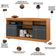 Rack Para Sala com Painel Para TV 55 Pol Raya C04 Noce Milano Preto Fosco - Lyam Decor