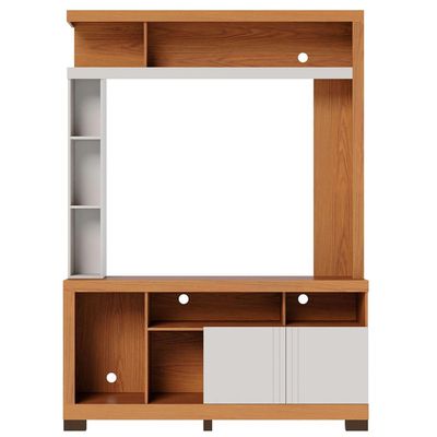 Estante Painel Para TV 50 Pol 136cm Efraim C04 Freijó Off White Matte - Lyam Decor