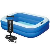 Piscina Inflável Retangular Azul 100 Litros 120 Cm Com Bomba Vg+