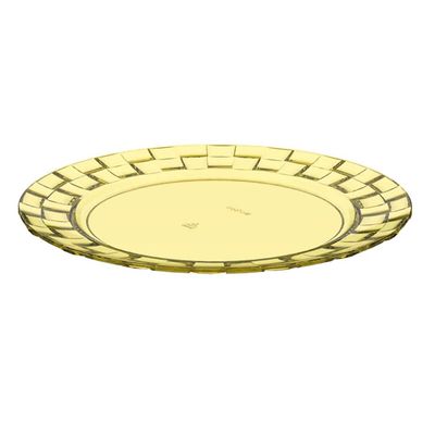 Prato Médio Amarelo Crippa Bandeja para Servir Mesa Posta Porções Aperitivos