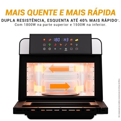 Air Fryer Oven Philco 15L Dupla Resistência 1800W PAF15B 127V