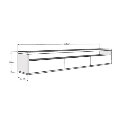 Rack Suspenso Pequeno De Parede Ou Painel Para Sala De Tv Ou Quarto Life 1.12 - Branco - Moveisaqui