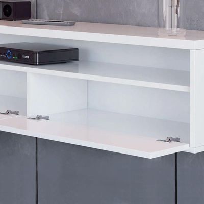 Rack Suspenso Pequeno De Parede Ou Painel Para Sala De Tv Ou Quarto Life 1.12 - Branco - Moveisaqui