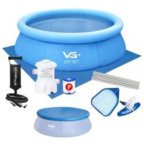 Piscina Inflável Joy Set 4760 L Circular 300 Cm Com Capa Filtro Bomba Forro Kit Limpeza Vg Plus 110v