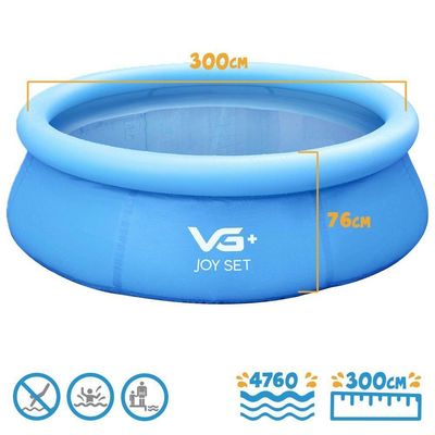 Piscina Inflável Joy Set 4760 L Circular 300 Cm Com Capa Filtro Bomba Forro Vg Plus 110v