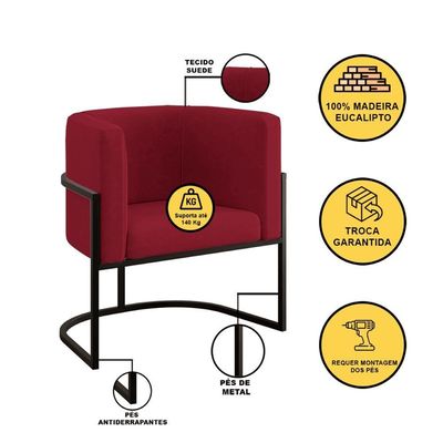Kit Sofá 2 Lugares + 2 Poltronas Para Recepção Balaqui Marsala