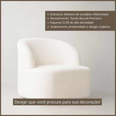 Poltrona Orgânica Aloh Bouclé Premium Cinza