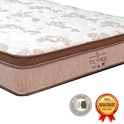 Cama Box Baú King E Colchão Victory Molas V-store Branco