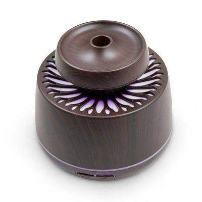 Aromatizador E Umidificador De Ambientes Com 7 Tipos De Luzes De Led 400ml Mogno