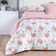Edredom Cobertor Casa Scarpa Maris Super King Percalle 200 Fios Estampado Floral Hortênsia Salmão