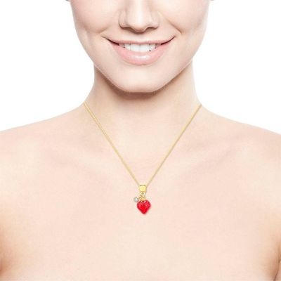 Colar Morango Do Amor Revestido Em Ouro