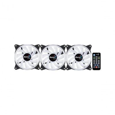 Kit Com 3 Coolers Aerocool Duo 12 Pro Argb + Hub + Controle