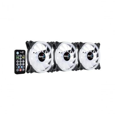 Kit Com 3 Coolers Aerocool Duo 12 Pro Argb + Hub + Controle