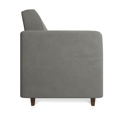 Sofá 03 Lugares Arezzo Suede Grafite Pés Chanfrado Marrom - D'rossi
