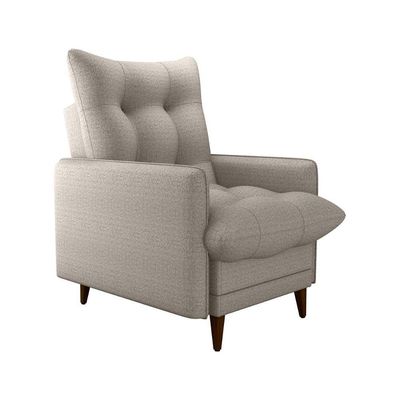 Poltrona De Amamentação Com Puff Montreal Suede Cinza Matrix Linho Cinza