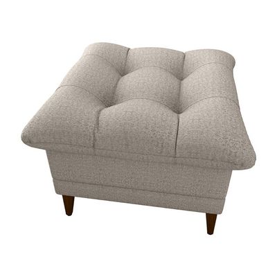 Poltrona De Amamentação Com Puff Montreal Suede Cinza Matrix Linho Cinza