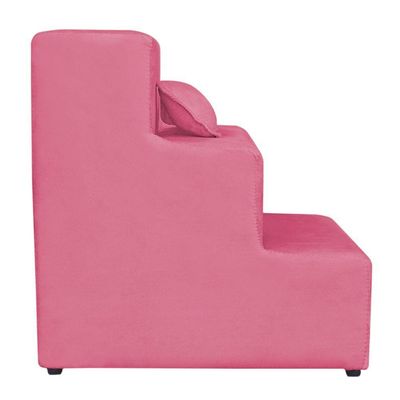 Escadinha Pet 3 Degraus Cachorro E Gato Suede Rosa