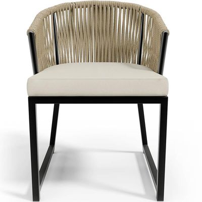 Cadeira Decorativa Para Área Gourmet Cozinha Varanda Corda Náutica Bethari D04 Bege - Lyam Decor