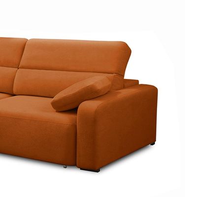 Sofá Decorativo Sala de Estar Ícaro 3 Lugares 260cm Reclinável e Retrátil Bouclê Terracota