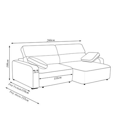 Sofá Decorativo Sala de Estar Ícaro 3 Lugares 260cm Reclinável e Retrátil Bouclê Terracota