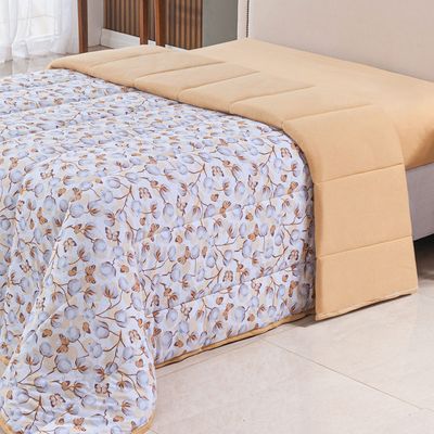 Edredom Cobertor Sonnet King Malha Estampada Dupla Face 100% Algodão - Borboleta - Mostarda