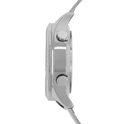 Relógio Condor Feminino Ref: Comd26aab/4k Led Espelhado Mesh Prateado