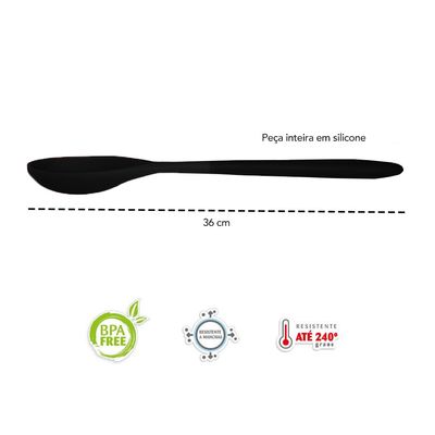 Colher Profissional de Silicone Preto 36cm