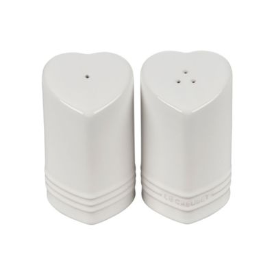 SET LE CREUSET SALEIRO E PIMENTEIRO CORAÇÃO EM CERÂMICA 130ML BRANCO 89373130100003