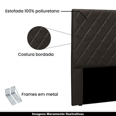 Cabeceira Decorativa Queen Size 1,60M Baelon Pu Marrom - Gran Belo