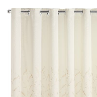Cortina Forro Microfibra Voil Gaze Bordado 2,70 x 2,30 100% Poliéster - Bege