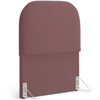 Cabeceira Cama Box 100cm Orgânica Lanna W01 Suede Rosê - Lyam Decor