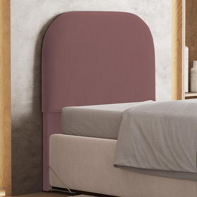 Cabeceira Cama Box 100cm Orgânica Lanna W01 Suede Rosê - Lyam Decor