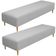 Kit 02 Puffs Decorativo Sala de Estar Bali W01 Pés Palito 170x60cm Bouclê Cinza - Lyam Decor