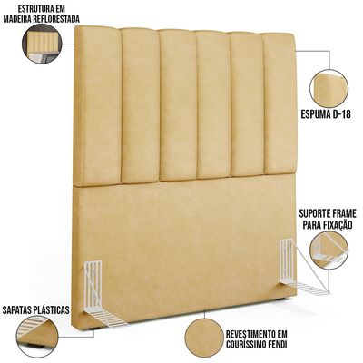 Cabeceira Cama Box 100 cm Dália W01 Couríssimo Fendi - Lyam Decor